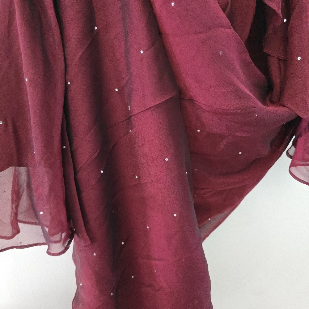 Vintage Betsy Adam Prom Dress Maxi Gown 12 Red Goth 90s Y2K Whimsigoth Vampy - Picture 8 of 12
